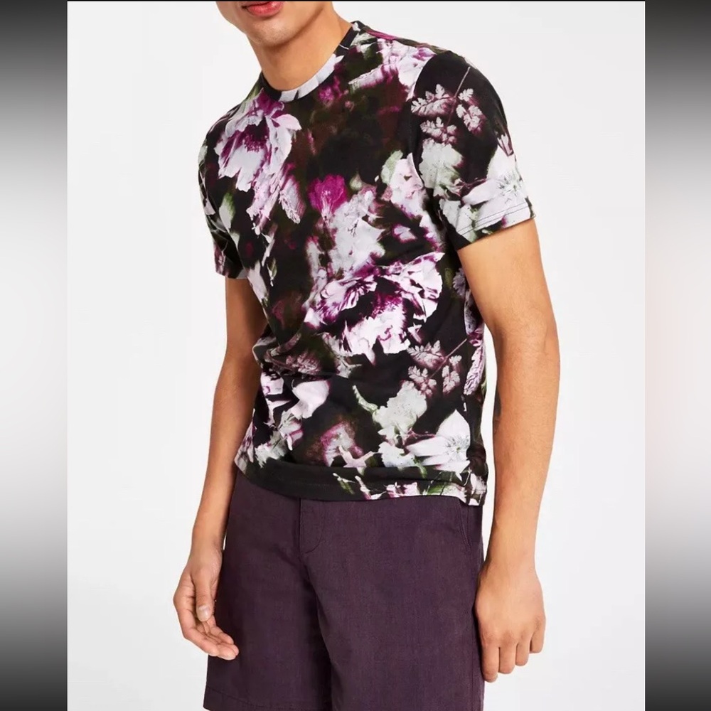 😍INC International Concepts Mens Crewneck Short Sleeve Print T Shirt
